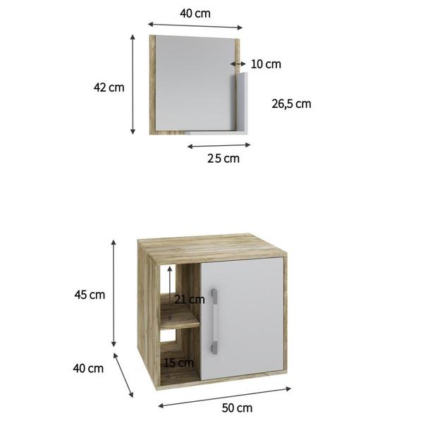 Imagem de Conjunto Balcão e Espelheira Soft 500 Perffect Acetinado