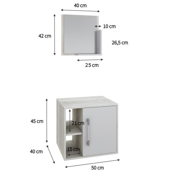 Imagem de Conjunto Balcão e Espelheira Soft 500 Perffect Acetinado