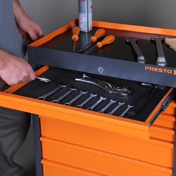 Conjunto Bancada para Ferramentas 110cm Carro de Ferramentas Profissional 7 Gavetas Presto Laranja Imagem de Conjunto Bancada para Ferramentas 110cm Carro de Ferramentas Profissional 7 Gavetas Presto Laranja