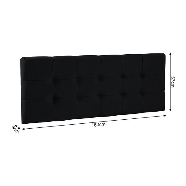 Imagem de Conjunto Banco Recamier Onix e Painel Onix Casal 1,60m Preto