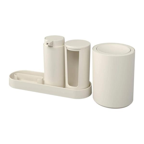 Conjunto Banheiro Coza Serene 4Pcs - Bege - Coza/Brinox Imagem de Conjunto Banheiro Coza Serene 4Pcs - Bege
