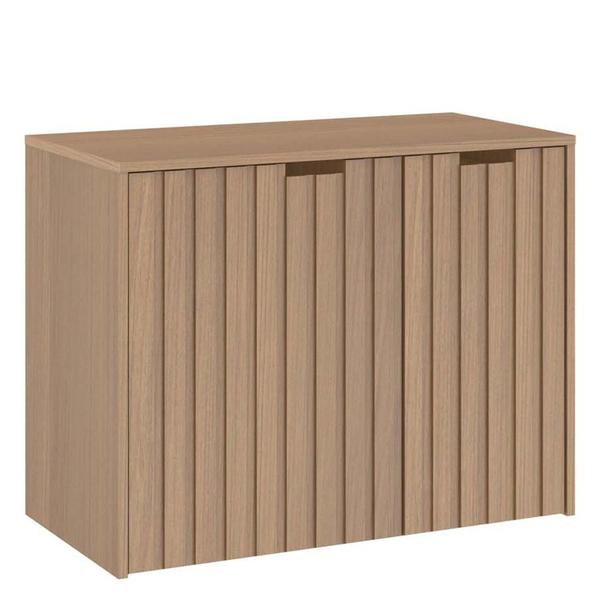 Imagem de Conjunto Banheiro Gabinete 60cm Com Cuba E Espelho Nice B06 Nogal Noce Amêndoa - Lyam Decor