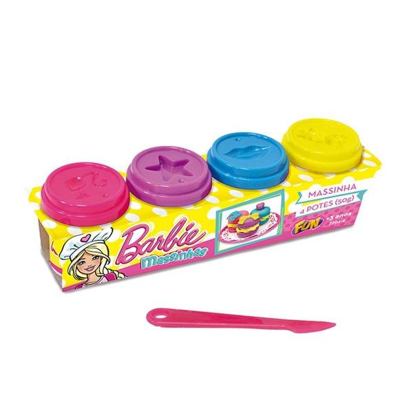 Imagem de Conjunto Barbie Massinha com 4 Potes 50g - Fun Divirta-Se