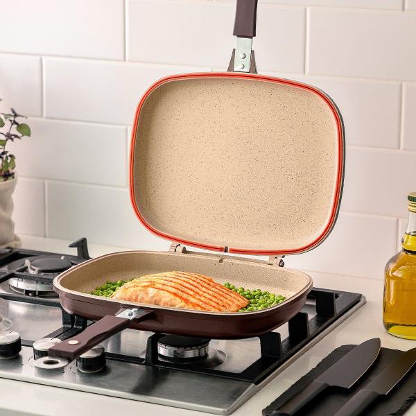 Conjunto Belga Cerâmic-Flon com 3 Peças mais Grill Duplo - MTA Imagem de Conjunto Belga Cerâmic-Flon com 3 Peças mais Grill Duplo