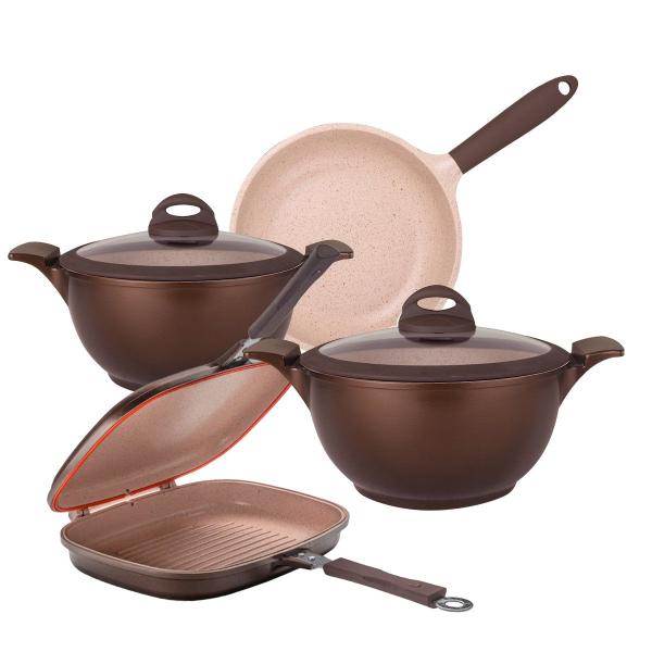 Conjunto Belga Cerâmic-Flon com 3 Peças mais Grill Duplo - MTA Imagem de Conjunto Belga Cerâmic-Flon com 3 Peças mais Grill Duplo