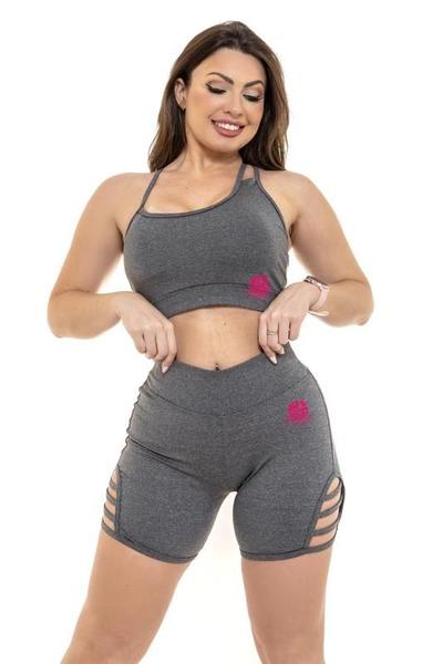 Conjunto Bermuda com Faixa e Top Suplex Fitness Feminino - Sempretemvendas Imagem de Conjunto Bermuda com Faixa e Top Suplex Fitness Feminino