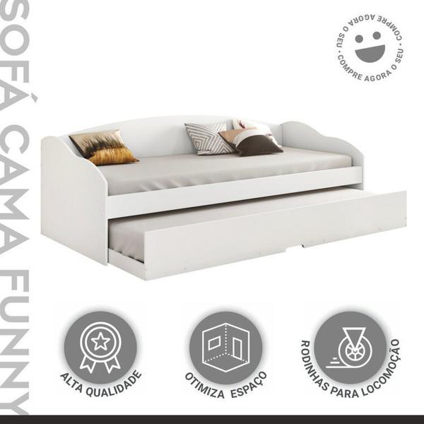 Imagem de Conjunto Bicama Solteiro Funny Iii e Closet Casal sem Portas 4 Gavetas Bergamo Branco