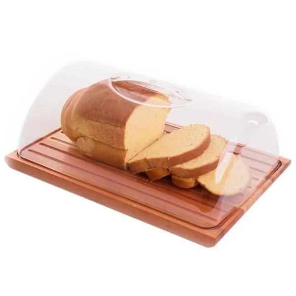 Conjunto Boleira Redonda e Migalheira de Pão de Madeira com Tampa Acrílica Essence - Domama Imagem de Conjunto Boleira Redonda e Migalheira de Pão de Madeira com Tampa Acrílica Essence