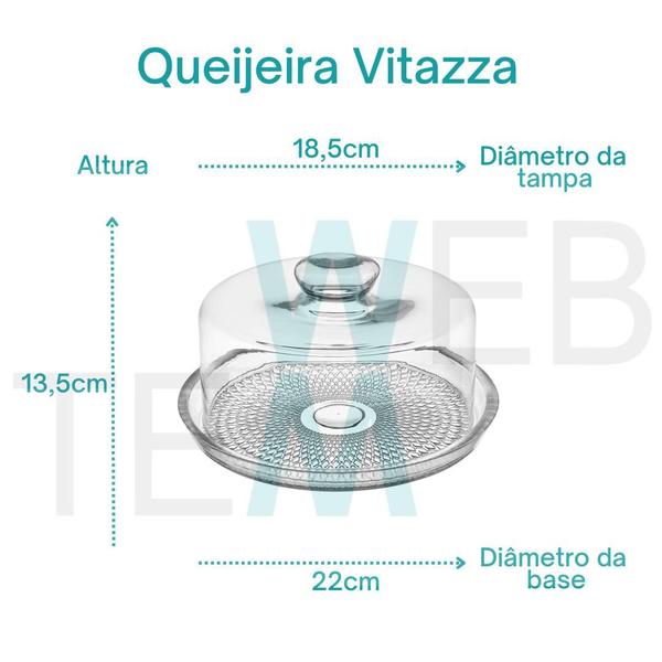 Conjunto Boleira Tampa Bico de Jaca Prato 28cm para Bolo e Queijeira de Vidro Vitazza Mesa Posta, Praticidade Sustentável, Organização e Decoração Imagem de Conjunto Boleira Tampa Bico de Jaca Prato 28cm para Bolo e Queijeira de Vidro Vitazza Mesa Posta, Praticidade Sustentável, Organização e Decoração