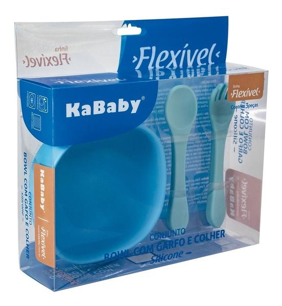 Imagem de Conjunto Bowl Com Garfo E Colher Kababy Azul