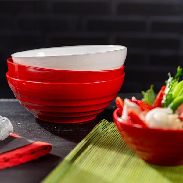Conjunto Bowl Oriental Redondo 500ml Coral com 4 Peças em Polipropileno Linha Tendência VEM Imagem de Conjunto Bowl Oriental Redondo 500ml Coral com 4 Peças em Polipropileno Linha Tendência VEM