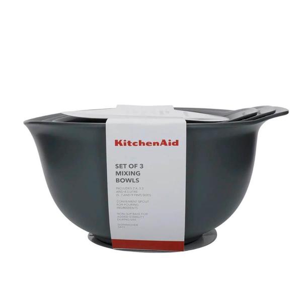 Imagem de Conjunto Bowls 3 Tigelas Multiuso Cozinha Cinza Kitchenaid