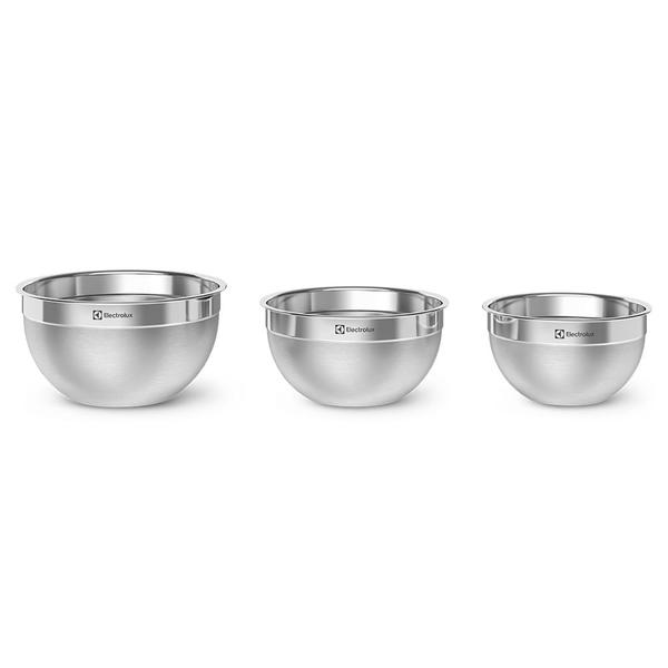 Imagem de Conjunto Bowls de Inox Electrolux com Tampa Plástica 3 Peças