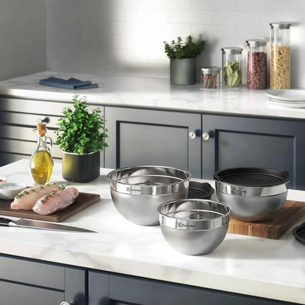 Imagem de Conjunto Bowls Tigelas Electrolux Inox 3 tamanhos c/ tampa