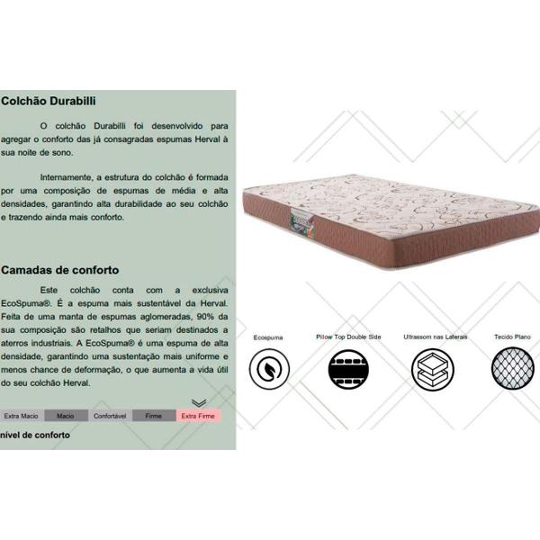Conjunto Box Baú Casal: Colchão Espuma Herval Compact AG 65 / Durabilli Bordado Double Side + Base CRC Suede Brown (138x188) Imagem de Conjunto Box Baú Casal: Colchão Espuma Herval Compact AG 65 / Durabilli Bordado Double Side + Base CRC Suede Brown (138x188)