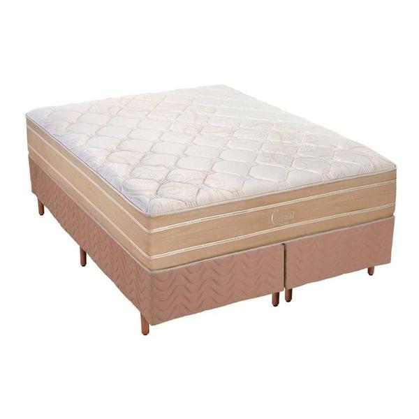 Imagem de Conjunto Box-Colchão Polar Cristal+Cama Box Bege King 1,93x2,03