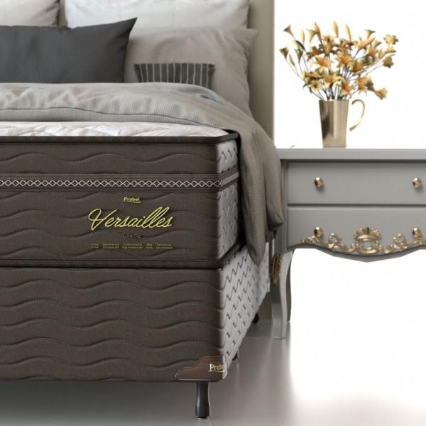 Imagem de Conjunto Box King Mola Ensacada Probel Versailles Ultra Gel (193x203x56cm)