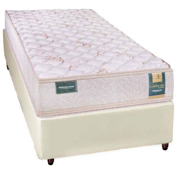 Imagem de Conjunto Box Solteiro Espuma D33 Minaspuma Celebrate II com Pillow 88x188x63cm