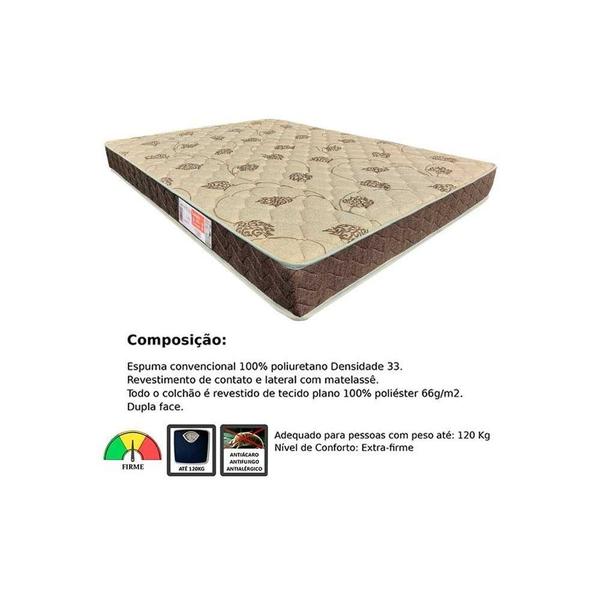 Imagem de Conjunto Box Viúva: Colchão Espuma Orthoflex D33 Comfortpedic + Base CRC Suede Clean(128x188)