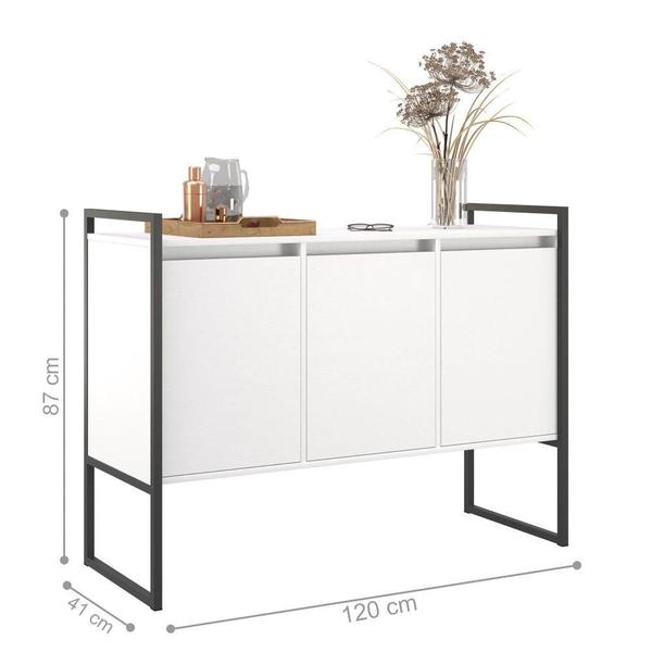 Imagem de Conjunto Buffet e Aparador Industrial Branco