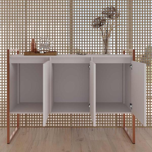 Imagem de Conjunto Buffet e Aparador Industrial Branco Cobre