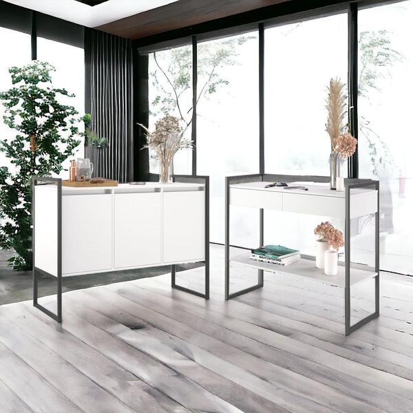 Conjunto Buffet E Aparador Industrial - Casa H Imagem de Conjunto Buffet E Aparador Industrial