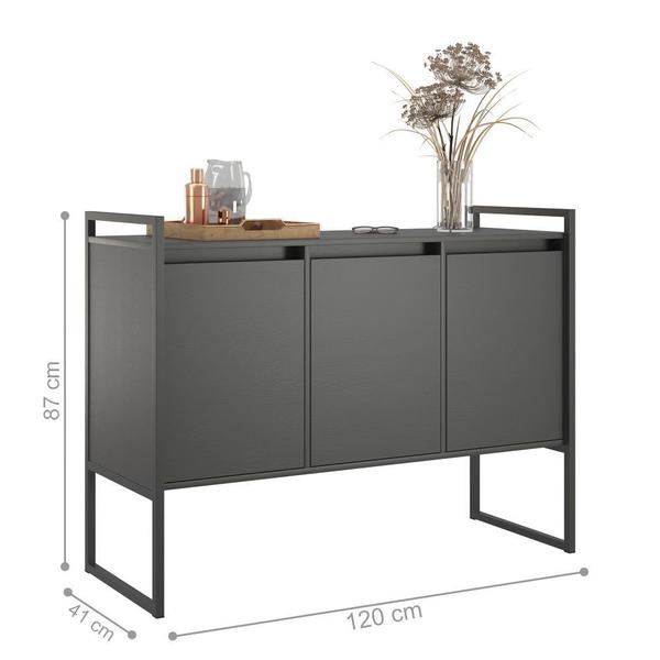 Conjunto Buffet e Aparador Industrial Preto Onix - CasaH Imagem de Conjunto Buffet e Aparador Industrial Preto Onix
