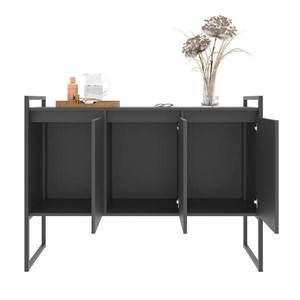 Conjunto Buffet e Aparador Industrial Preto Onix - CasaH Imagem de Conjunto Buffet e Aparador Industrial Preto Onix
