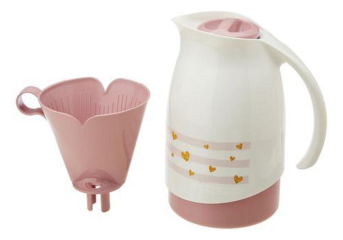 Imagem de Conjunto Bule Térmico 700ml + Suporte  Filtro De Café - Rosa