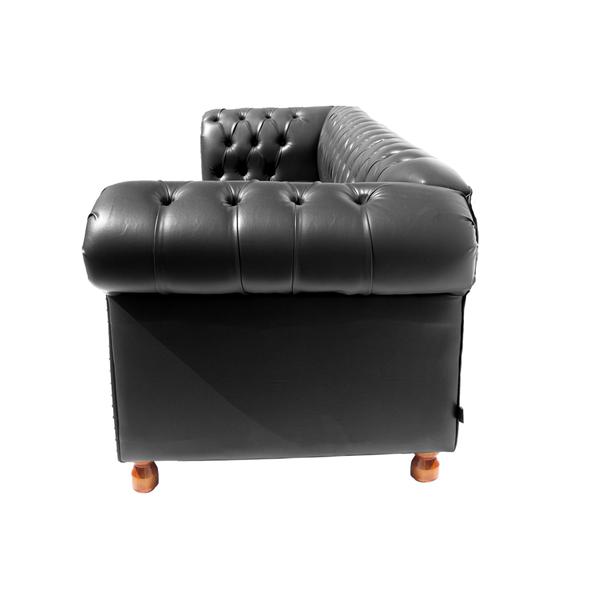 Imagem de Conjunto c/ 2 Sofás Chesterfield Capitone Luis XV Corano Preto 2M / Decoracao , sala tv estar, recepção