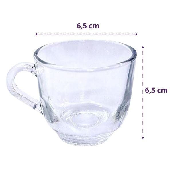 Imagem de Conjunto C/3 Xícaras De Chá Vidro 150ml Transp. Praticasa