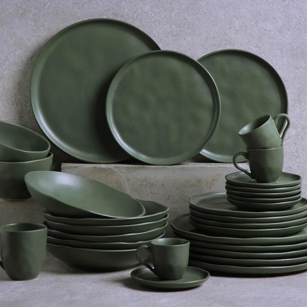 Imagem de Conjunto c/ 6 pratos de sobremesa bio stoneware leaf