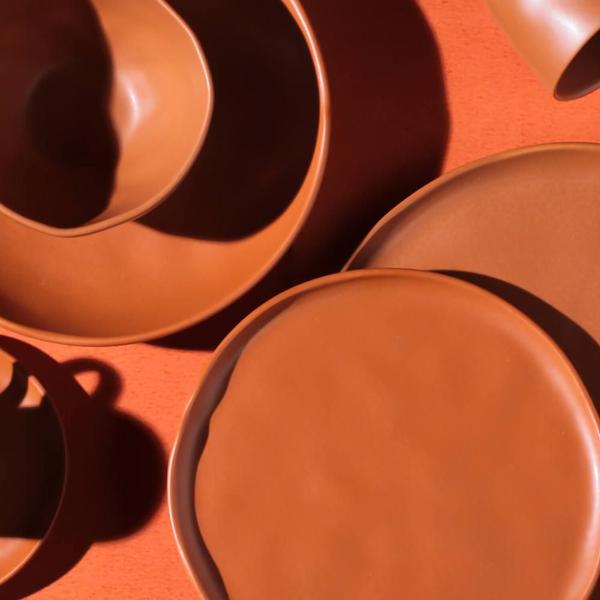 Imagem de CONJUNTO C/ 6 XÍCARAS DE CAFÉ C/ 6 PIRES BIO STONEWARE TERRAKOTTA 120ml