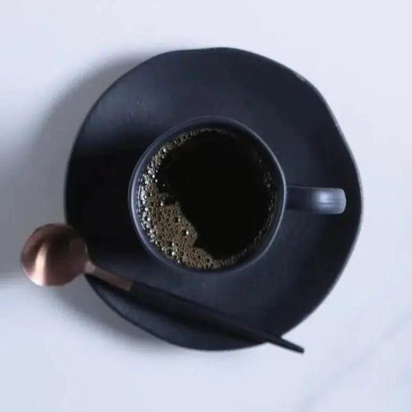 Imagem de Conjunto c/ 6 xícaras de café orgânico c/ pires preto matte 120ml - porto brasil