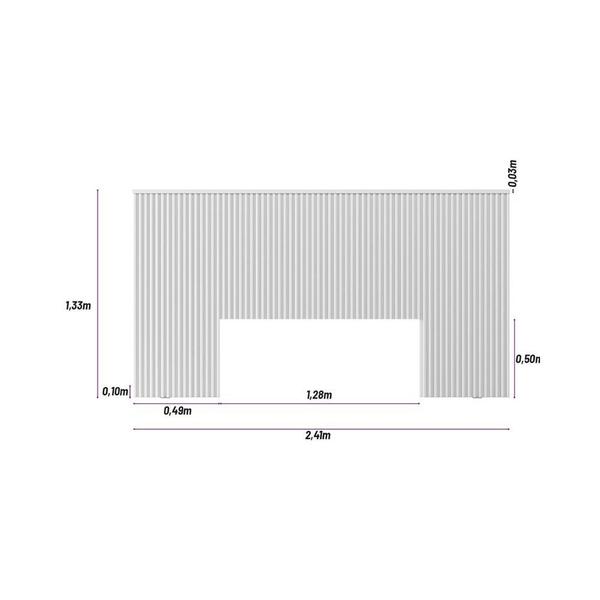 Imagem de Conjunto Cabeceira Casal Laranjeiras com Frame mais Duas Mesas de Cabeceira Búzios Off White Linea 