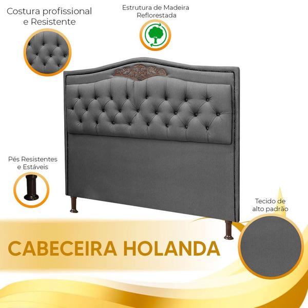 Conjunto Cabeceira e Calçadeira Holanda 140cm Linho Speciale Home Imagem de Conjunto Cabeceira e Calçadeira Holanda 140cm Linho Speciale Home