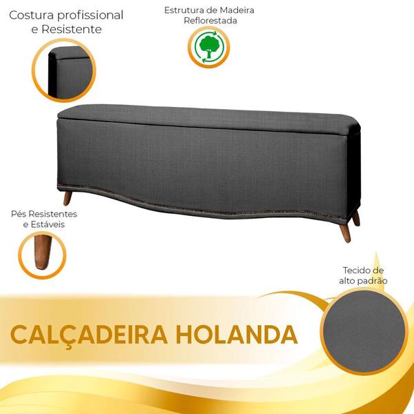 Conjunto Cabeceira e Calçadeira Holanda 140cm Linho Speciale Home Imagem de Conjunto Cabeceira e Calçadeira Holanda 140cm Linho Speciale Home