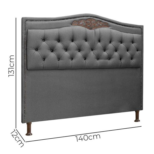 Conjunto Cabeceira e Calçadeira Holanda 140cm Linho Speciale Home Imagem de Conjunto Cabeceira e Calçadeira Holanda 140cm Linho Speciale Home