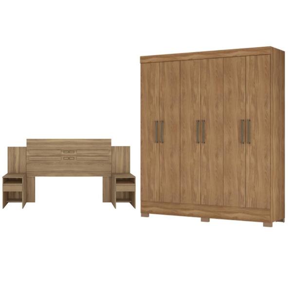 Conjunto Cabeceira e Guarda Roupa Casal Virgina Amendola - Mais de Casa Imagem de Conjunto Cabeceira e Guarda Roupa Casal Virgina Amendola