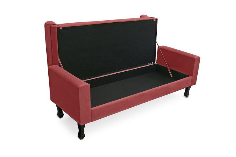 Imagem de Conjunto cabeceira king 195cm brenda + recamier félix 195cm suede vermelho