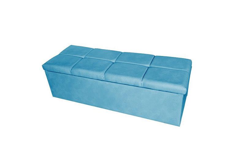 Imagem de Conjunto cabeceira king 195cm munique + recamier calçadeira 195cm suede azul turquesa