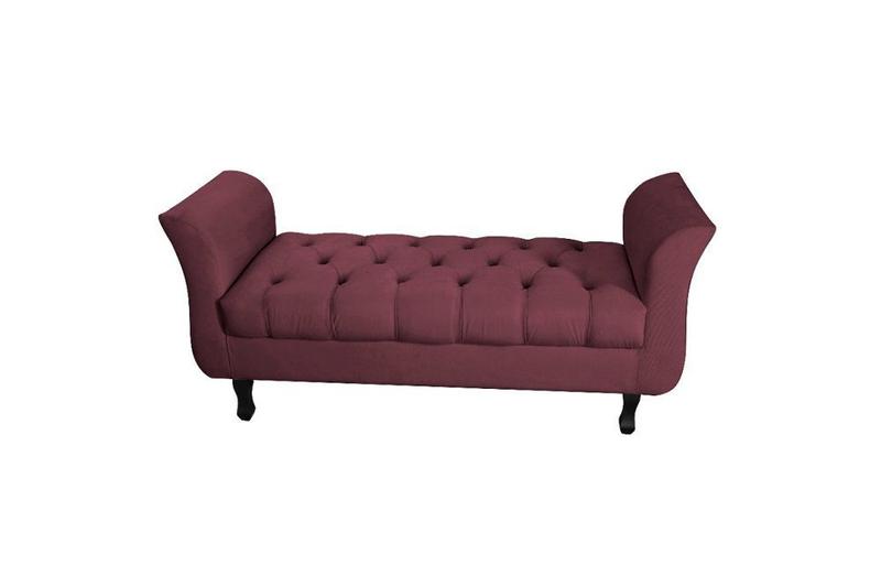 Imagem de Conjunto cabeceira mirage queen 160cm + recamier calçadeira new grecia 160cm suede bordo