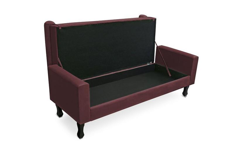 Imagem de Conjunto cabeceira queen 160cm brenda + recamier félix 160cm suede bordo