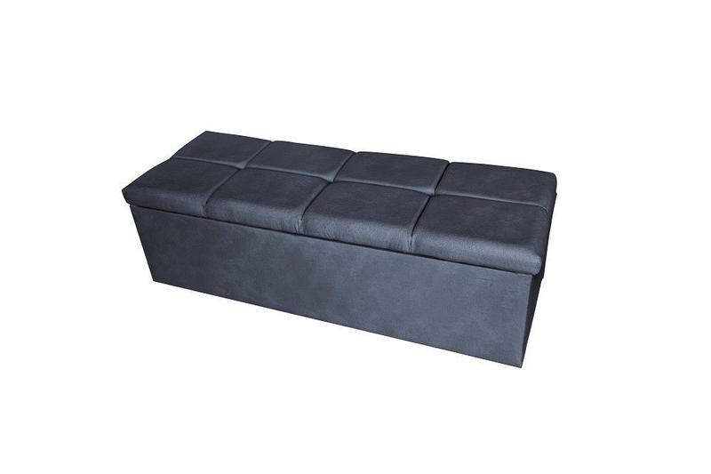 Imagem de Conjunto cabeceira queen 160cm munique + recamier calçadeira 160cm suede azul marinho