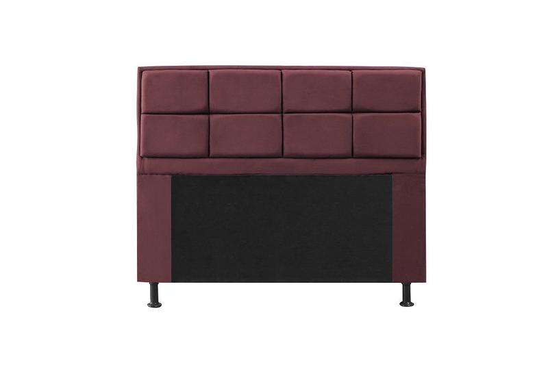 Imagem de Conjunto cabeceira queen 160cm munique + recamier calçadeira 160cm suede bordo