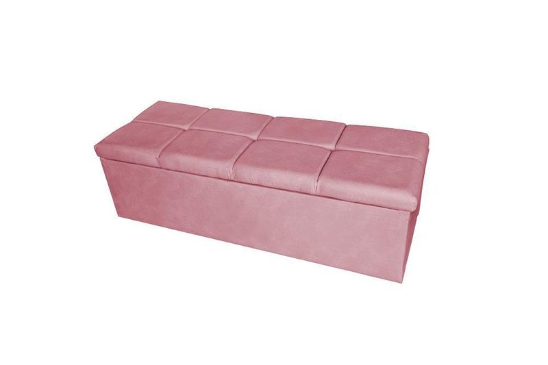 Imagem de Conjunto cabeceira queen 160cm munique + recamier calçadeira 160cm suede rosa