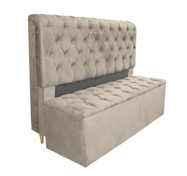 Imagem de Conjunto Cabeceira + Recamier Baú Imperial Para Cama Box Casal King Size - Suede - Sv Decor