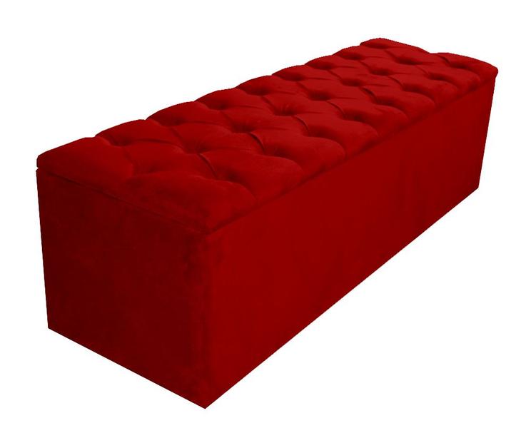 Imagem de Conjunto Cabeceira + Recamier Baú Imperial Para Cama Box Casal Padrão 1.38 - Suede - Sv Decor