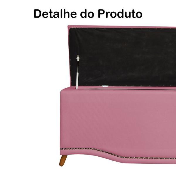 Imagem de Conjunto Cabeceira + Recamier Baú Para Cama Box Casal Queen 1.60 - Suede - Sv Decor