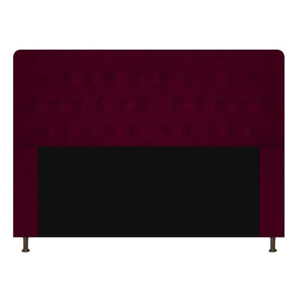 Imagem de Conjunto cabeceira solteiro 100cm brenda + recamier félix 100cm suede bordo